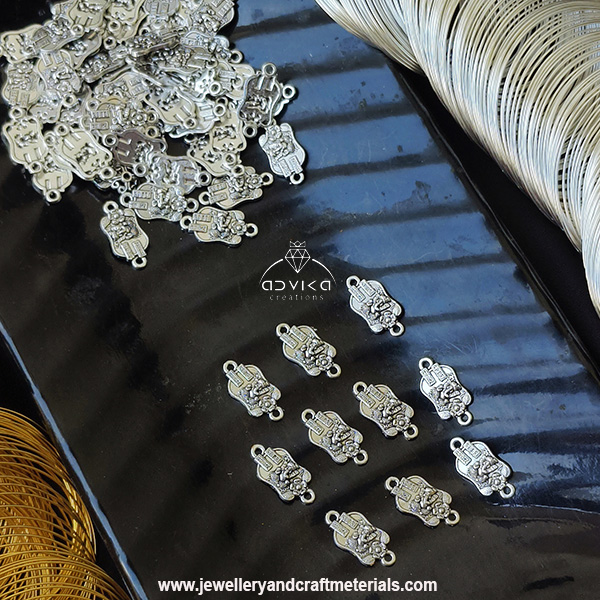 Oxidized Metal Gajanan Lambodar Ganesha Charm