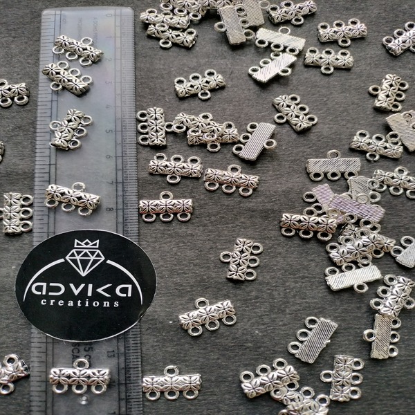 Gold and Silver Metal 3 Hole Connectors