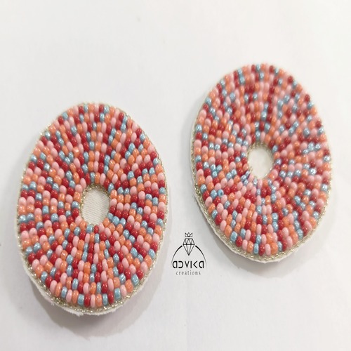 multicolour round embroidered patch for jewellery making