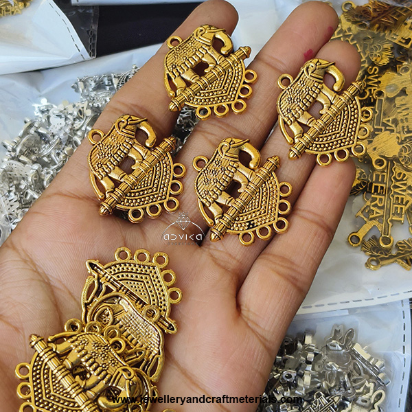 Oxidized Metal Elephant Charm