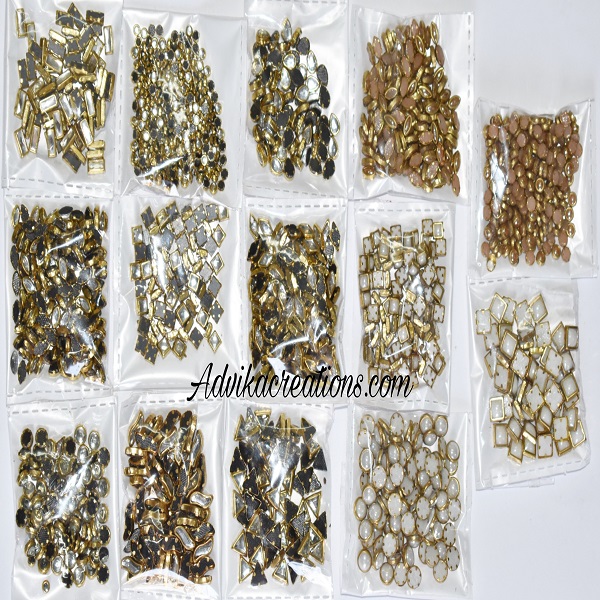 14 shape small size Kundan stone Combo pack