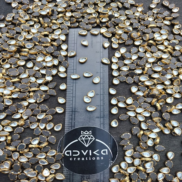 Drop Shape fitting kundan stone for DIY