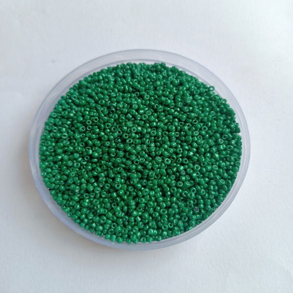 green seed beads