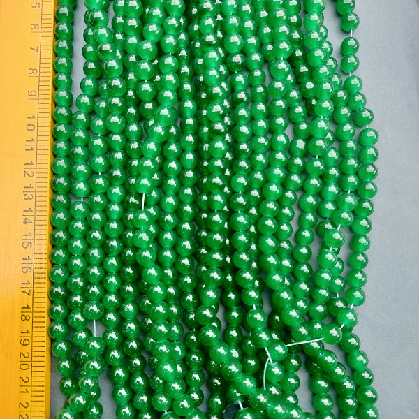 Green color glass beads for jewelry making