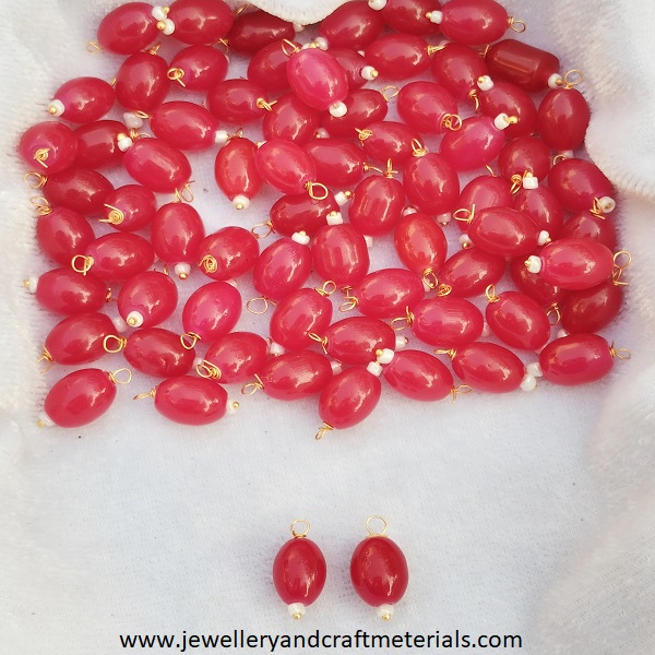 Oval Bead Hanging light red