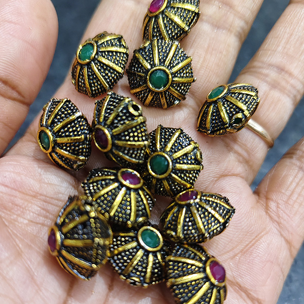 Kundan Circle Metal victoria Beads
