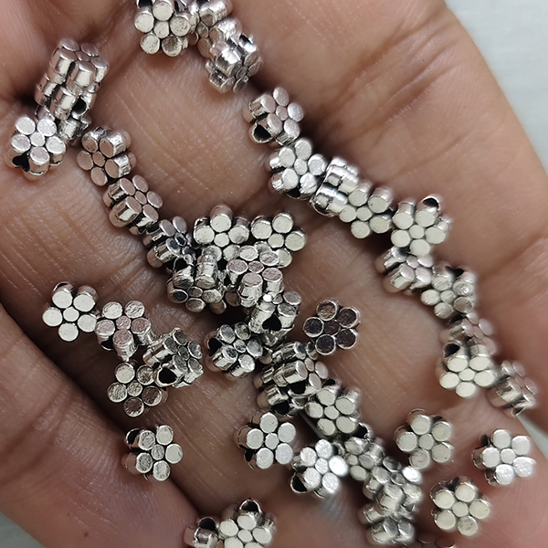 Oxidised Floral Bead 04