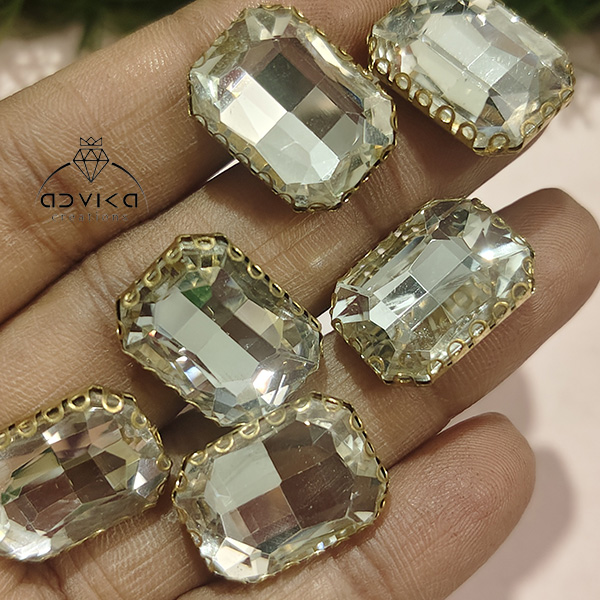 15 mm square sunflower clipstone