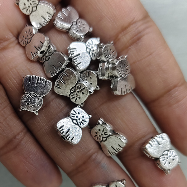 Oxidised Cat Charm Bead