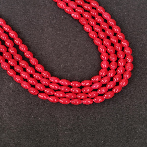 RED Oval beads