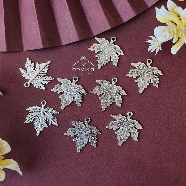 Silver Maple leaf charm