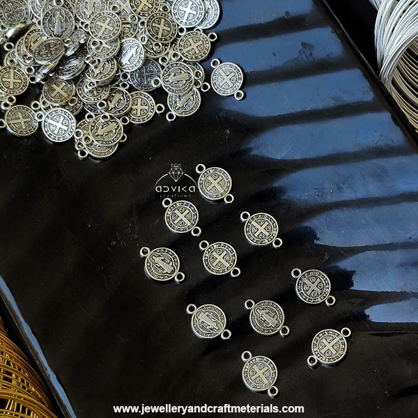 Oxidized Metal Cross Charm