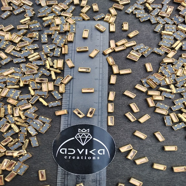 Rectangle Shape fitting stone kundan small size