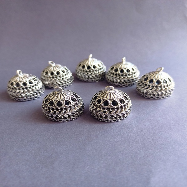Silver oxidised jhumka 19