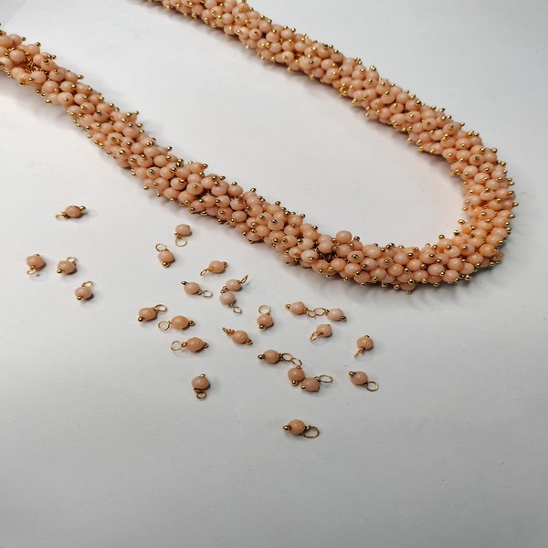 Peach color Spacer Beads Loreals (Jewelry Supply)