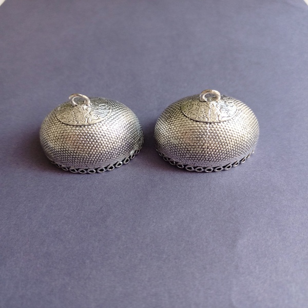 Silver oxidised jhumka 03