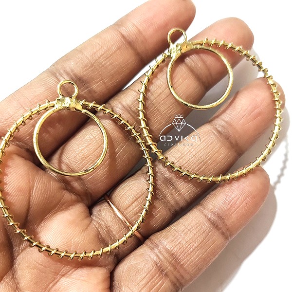 Double hole spring earring base