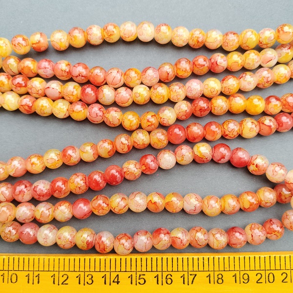 8 mm Printed /Textured Marbel Beads 03