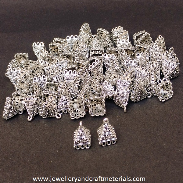 Silver oxidised jhumka 29