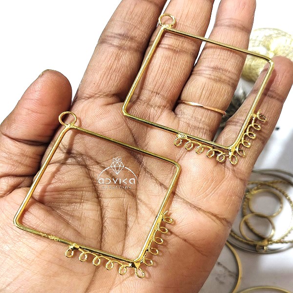 Square loop earring base