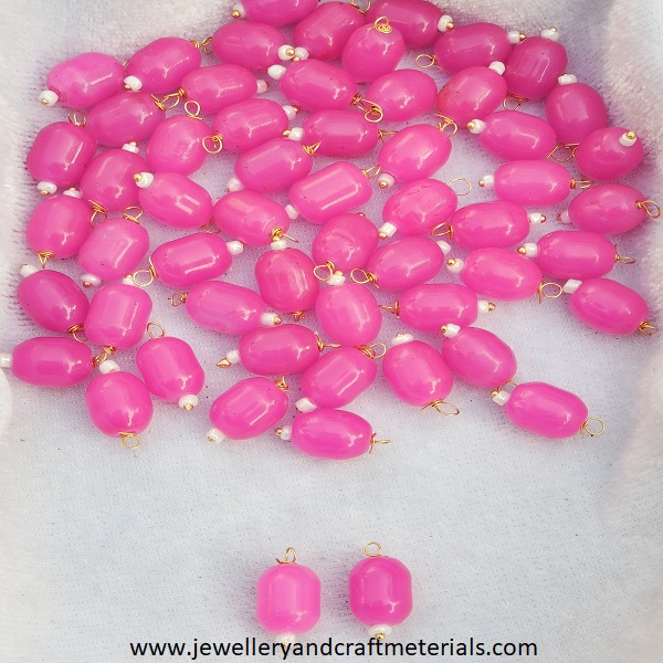 Oval Bead Hanging pink 02