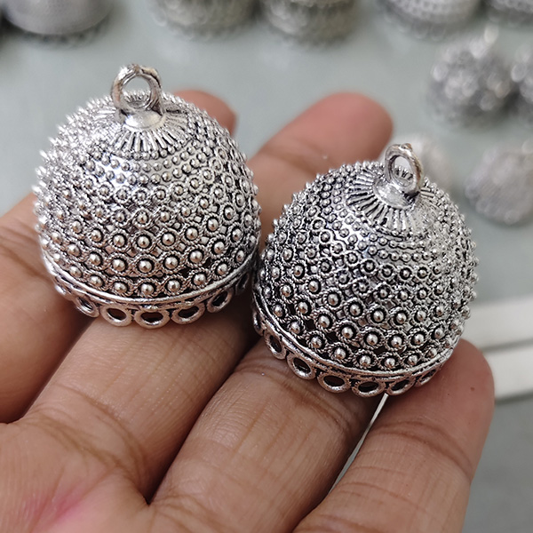 Silver oxidised jhumka 41