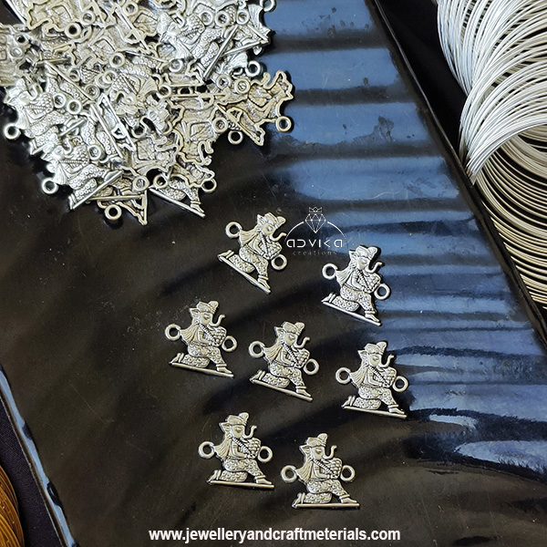 Oxidized Metal Ganesha Charm