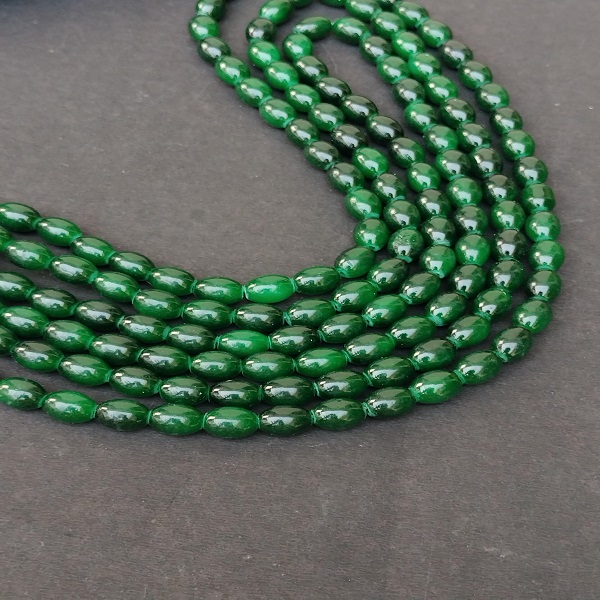 Dark Green Oval beads