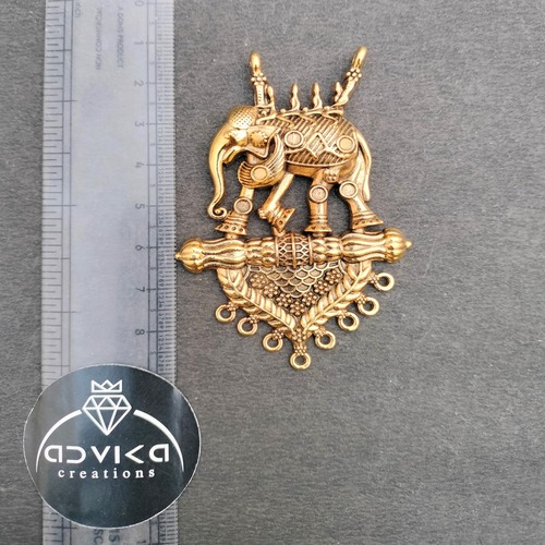 oxidised golden elephant  pendant