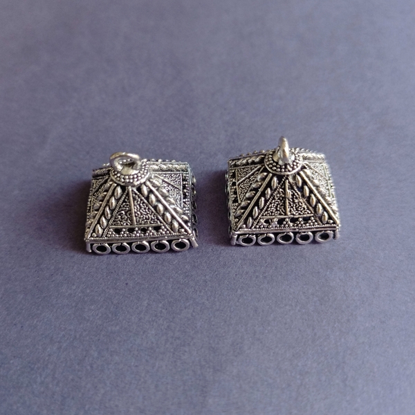 silver oxidised jhumka 02