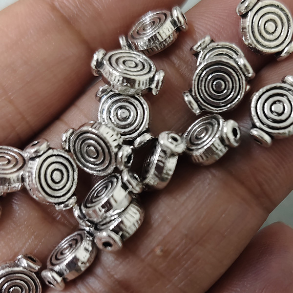 Antique Finish Round oxidised Bead
