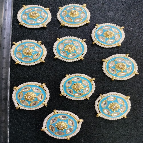 sky blue kundan pendant