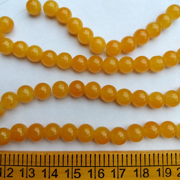 Yellow Round Glass Beads for DIY Jewelry making 