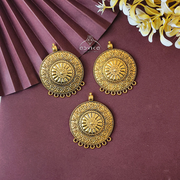 Antique Gold Floral Mandala Pendant