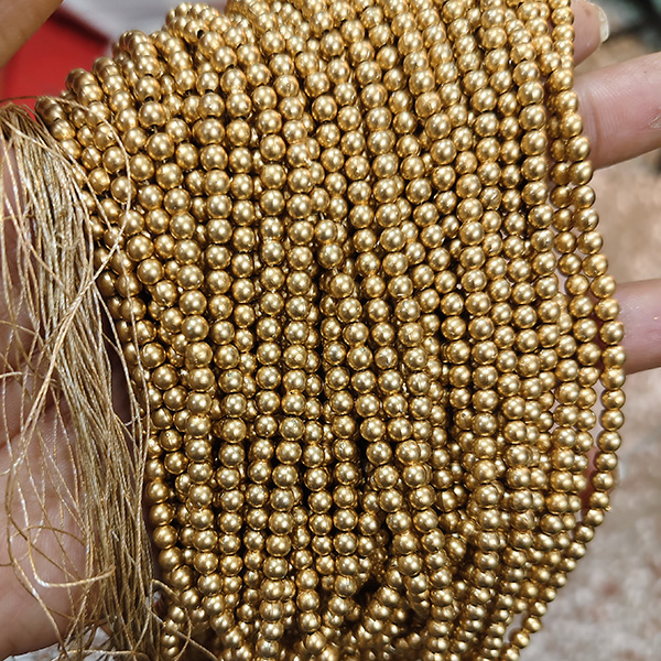 Golden Acrylic Beads 6mm