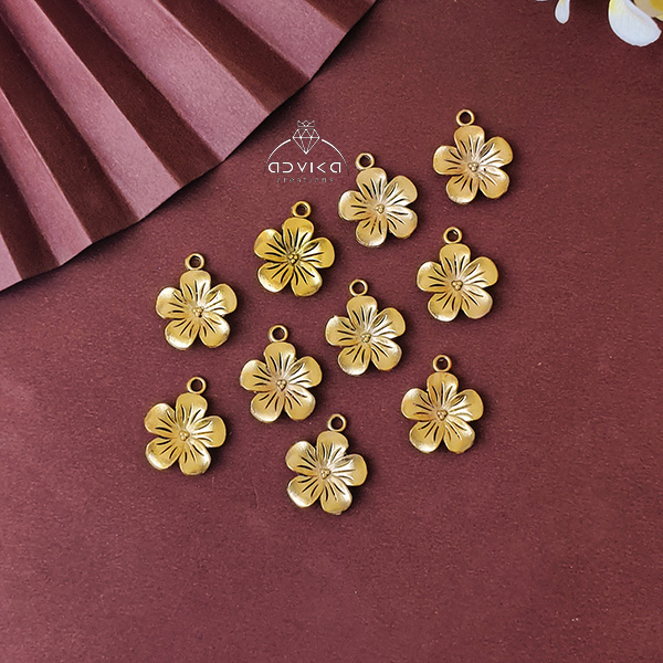 Big Golden Floral Charm