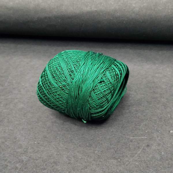 Green crochet thread