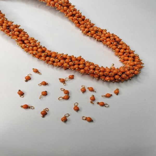 Orange color Spacer Beads Loreals (Jewelry Supply)