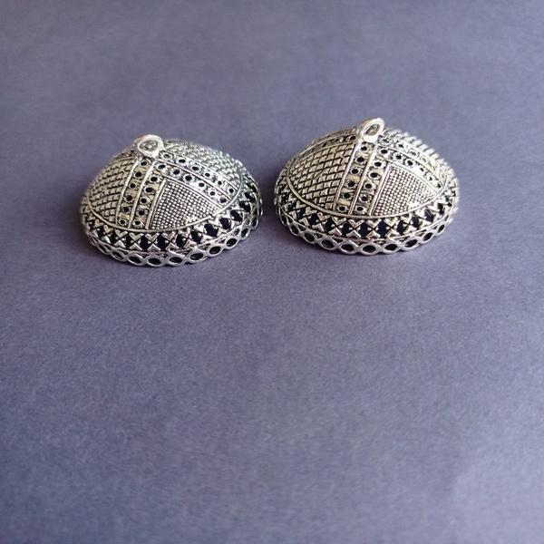 Silver oxidised jhumka 14