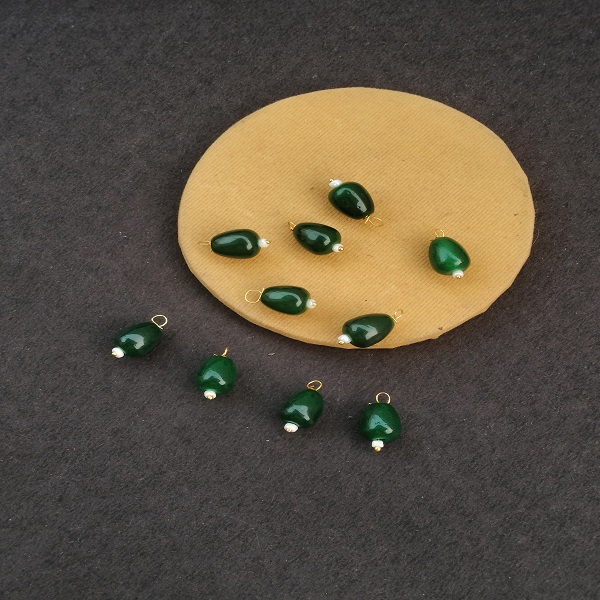 Drop beads Hnaging dark green