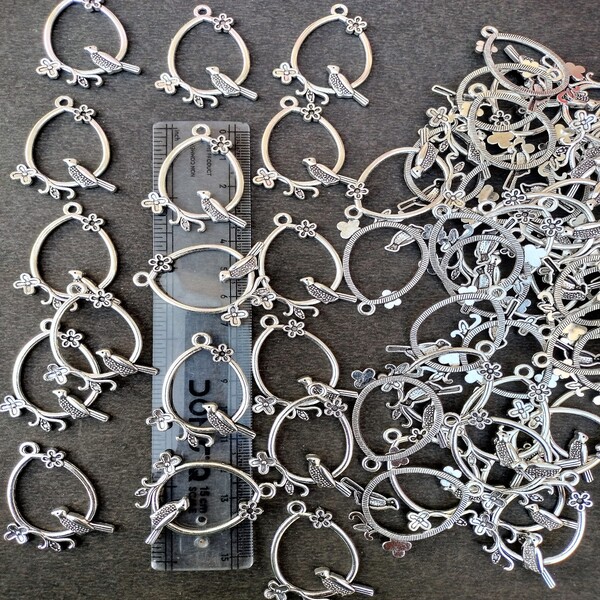 sparrow with cage pendant / charm