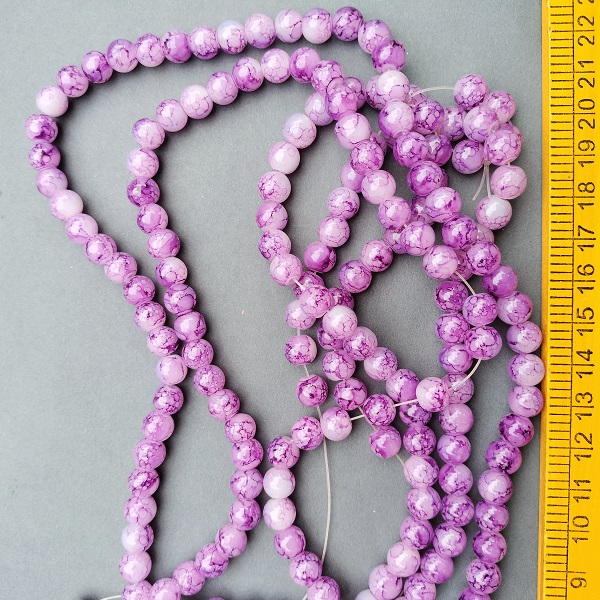 8 mm Printed /Textured Marbel Beads 02