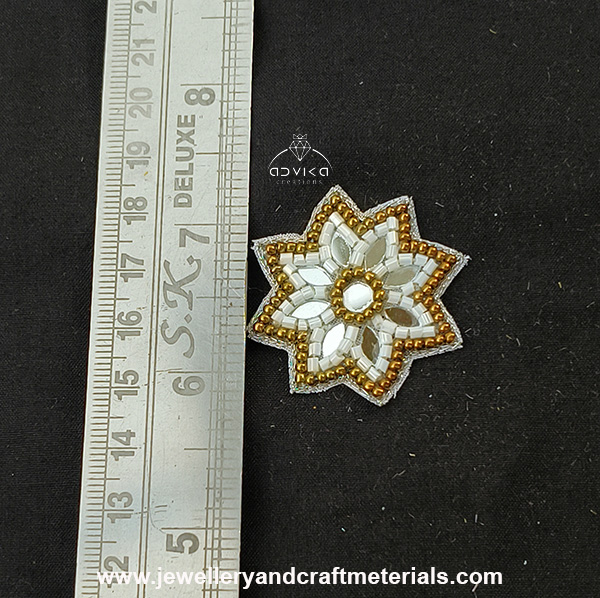 Mirror bloom embroidered patch