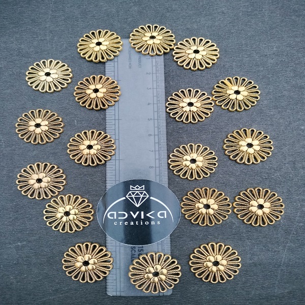 oxidised big flower charm