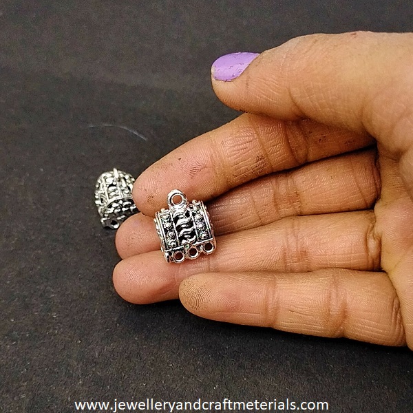 Silver oxidised jhumka 31