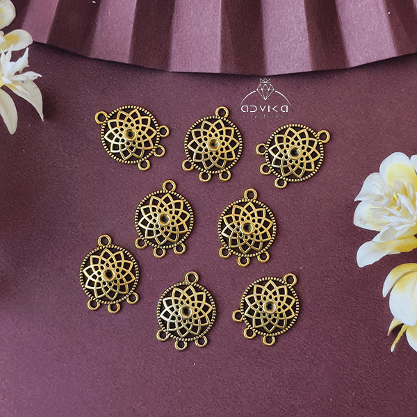 Golden 3 loop pendant charm