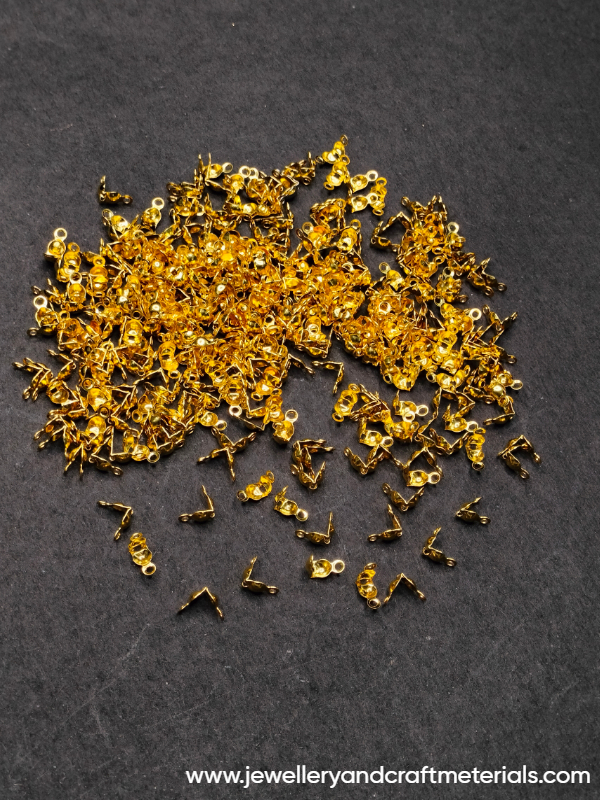 End knot covers/ metal open bead tips knot covers/ crimps bead covers (50 pieces)