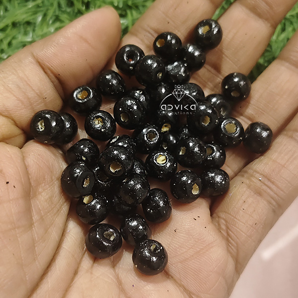Black wooden bead big
