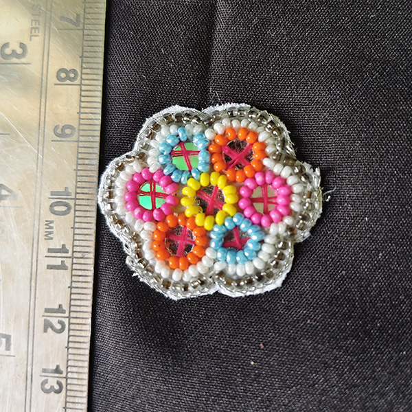 Flower embroided patch