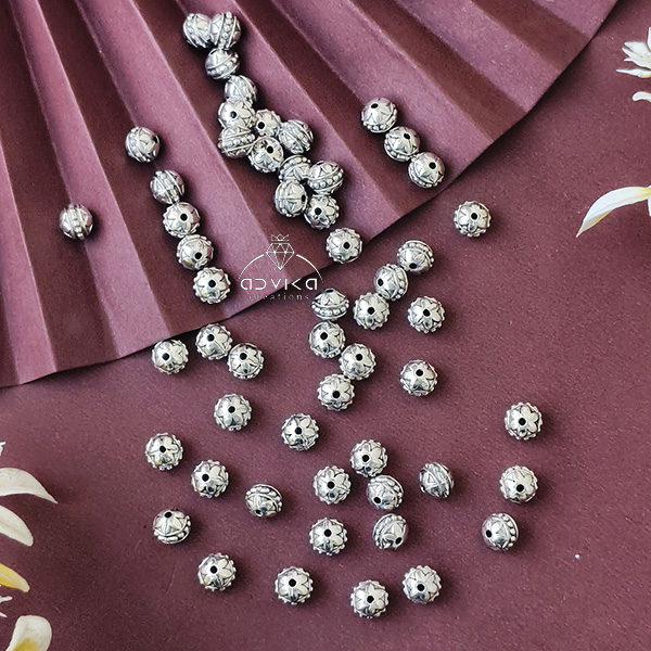 Silver metal beads